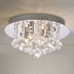Lustre en cristal à encastrer moderne plafonniers ronds en chrome de gouttelettes de cristal k9 luminaire ... Lustre en cristal à encastrer moderne plafonniers ronds en chrome de gouttelettes de cristal k9 luminaire ...
