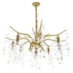 Lustre de salon - lustre en cristal - lampe suspendue avec base en mtal - lampe dcorative de luxe