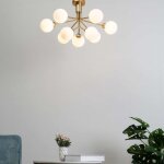 Lustre lgant dor  9 boules - audrey
