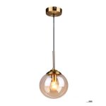 Lustre globe en verre vintage ferrures en laiton lumi�re chaude e27 convient pour salle � manger et chambre ...