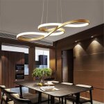 Lustre led salle  manger plafonnier acrylique restaurant suspension lampe lumire - or - gradation en ...