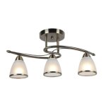 Lustre mtal 3 branches coloris laiton