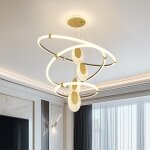 Lustre moderne en cristal acrylique - luminaire plafonnier suspendu int�rieur � trois niveau avec 3 tons ...