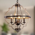 Lustre orbe de ferme rustique à 4 lumières éclairage suspendu en métal vintage à hauteur réglable plafonnier ... Lustre orbe de ferme rustique à 4 lumières éclairage suspendu en métal vintage à hauteur réglable plafonnier ...