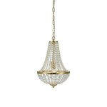 Lustre avec pampilles en verre et chane en mtal granso jaune 1 lumir jaune