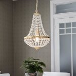 Lustre en verre et mtal granso jaune 2 lumires - diamtre 30 cm - hauteur 40 cm - ampoule e27 non fournie ...