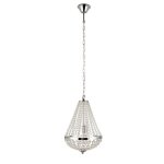 Lustre avec pampilles en verre transparent et chane en mtal granso - 1 lumire