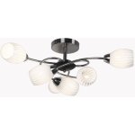 Lustre plafonnier 6 lumi�res acier nickel mat