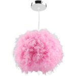 Lustre en plumes - e27 - rose - 40 cm - design contemporain