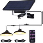 Lustre solaire exterieur t�l�commande manuelle suspension dimmable 32 led ip65 lumi�re chaude 3500k (lot ...