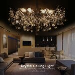 Lustre suspension - boh - 6 led - cristal k9 - verre - 25w e14