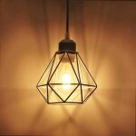 Lustre suspension industrielle vintage e27 tokius plafonnier luminaire design m�tal cage �160mm blanc ...