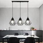 Lustre suspension industrielle vintage tokius 3 lampes e27 plafonnier luminaire design cage en mtal ...
