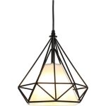Lustre suspension led e27 - métal - cage diamant - 40w - Ø25 cm - style industriel Lustre suspension led e27 - métal - cage diamant - 40w - Ø25 cm - style industriel