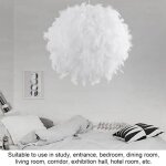 Suspension en plumes - hb017 - blanc - diamtre 30cm - e27 40w