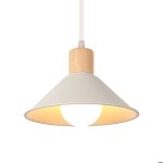 Lustre suspension - smotop - m�tal blanc - �22 cm abat - jour - style industriel vintage nordique