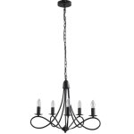 Lustre suspension style no - rtro 5 chandeliers 40 w max. 230 v longueur cble rglable dim. 58 x ...