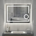 Luvodi miroir salle de bain led miroir mural rectangulaire lumineux 90x70cm anti buee grossissant 3x Luvodi miroir salle de bain led miroir mural rectangulaire lumineux 90x70cm anti buee grossissant 3x