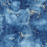 Papier peint - world of wallpaper - wow087 - vinyle pais - marbre bleu / or - lavable
