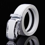 Luxe homme ceinture en cuir m�tal de boucle automatique business officiel blanc
