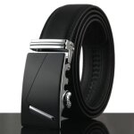 Luxe homme ceinture en cuir m�tal de boucle qualit� business officiel noir