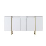 Luxor - buffet design blanc et or 160 cm - 4 portes Luxor - buffet design blanc et or 160 cm - 4 portes