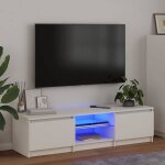 Luxueux best * meuble tv avec lumi�res led - jms - support tv / table tv - meuble salon - blanc 140x40x36cm ...