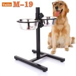 (m - 19) porte - gamelle pour chien bar � alimentation 2pcs acier inoxydable bols de nourriture ajustable ...