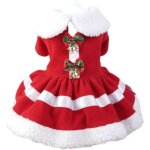 M - ensemble de v�tements de no�l pour petits chiens et chats - robe rouge pour chiot femelle manteau ...