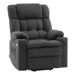 M fauteuil lectrique mcombo 7546 avec 3 moteurs rglables sparment (microfibre gris fonc)