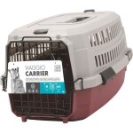 M - pets caisse de transport viaggio carrier s - 584x387x33cm - bordeaux et gris - pour chien et chat ...
