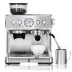 Macchina ? machine caf� expresso pro ? portafiltro et moulin int�gr� ? 15 bar ? montalatte ? inox 28l ...