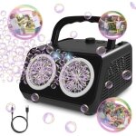 Machine � bulles - hawuj - noir 26 trous - 20000 bulles / min portable mariage / anniversaire / no�l