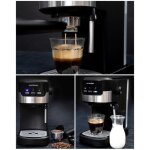 Machine � caf� 2 - en - 1 - gastronoma - 18110002 - 15 bar - r�servoir 12 l - mousseur � lait