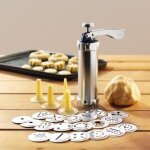 Machine a churros aluminium contenance 200 ml - hauteur 21 cm - comprenant 4douilles et 19 disques - ...