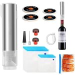 Machine � emballer sous vide portable - febest - rechargeable - 10 sacs sous vide - 2 bouchons � vin ...