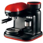 Machine  expresso moderna - ariete - rouge et noir - 15 bars - caf moulu - 800 ml