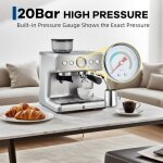 Machine � expresso semi - automatique - lunsy - broyeur int�gr� - r�servoir � grains 200 g - 30 r�glages ...