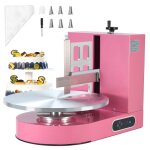 Machine � glacer les g�teaux - duoku - 4 - 16 pouces - cr�me lisse - plateau tournant - rose