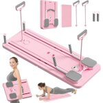 Machine planche pilates - alfoyu - 5 en 1 multifonction - appareil de fitness maison - rose