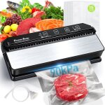 Machine sous vide alimentaire - febest - 90 kpa - double pompe - 13 mm scellage �largi - 15 sacs inclus ...