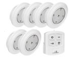 Maclean energy mce165 - lot de 6 lampes led sans fil avec t�l�commande dimmable minuteur piles aaa / ...
