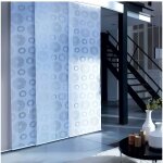 Madecostore panneau japonais tamisant cercles blanc - blanc - l45 x h260cm