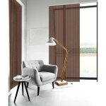 Panneau japonais voile madecostore - lignes verticales - chocolat - l45 x h260cm Panneau japonais voile madecostore - lignes verticales - chocolat - l45 x h260cm