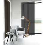 Madecostore panneau japonais voile ajour� lignes verticales - noir ajour� lignes verticales - l45 x h260cm ...