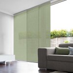 Panneau japonais voile de lin - madecostore - vert - l50 x h260cm