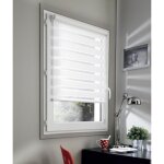 Store enrouleur - madecostore - jour nuit - blanc - l75 x h190cm - fixation sans per�age