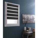 Madecostore store enrouleur jour nuit sans perage chanette coordonne - gris anthracite - l85 x h190cm ...