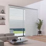 Madecostore store enrouleur jour nuit textur� lurex avec coffre - gamme must - blanc - l63 x h250cm