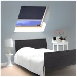 Madecostore store enrouleur occultant compatible velux� k - bleu fonc� - 78 x 98cm - mk04